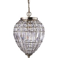 Pineapple Crystal Glass Buttons Pendant Light In Antique Brass