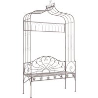 Piper 122cm Wrought Iron Garden Seating Bench In Antique Brown