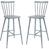 Piper Vintage Blue Outdoor Aluminium Bar Chairs In Pair
