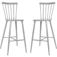 Piper Vintage Grey Outdoor Aluminium Bar Chairs In Pair