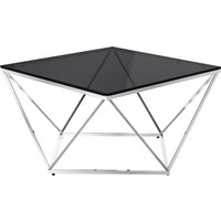 Pittsburgh Smoked Glass Coffee Table With Stainless Steel Frame