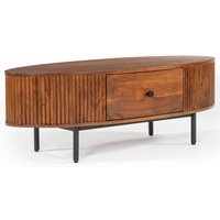 Plano Wooden Coffee Table With 1 Drawer In Walnut