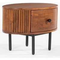 Plano Wooden Side Table With 1 Drawer In Walnut