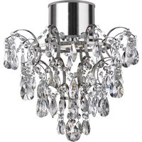 Pleades Chandelier With Crystal Doplets Flush Ceiling Light