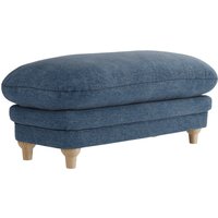 Plumpton Fabric Foot Stool In Denim Blue