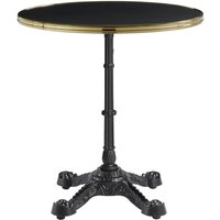 Pontiac 70cm Gold Rim Wooden Bistro Table In Black