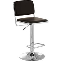 Porrima Black Leather Seat And Chrome Base Bar Stool