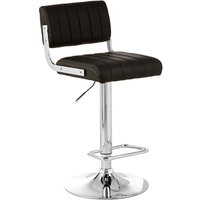 Porrima Channel Design Leather Seat Bar Stool In Black
