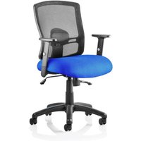 Portland II Black Back Office Chair With Stevia Blue Seat