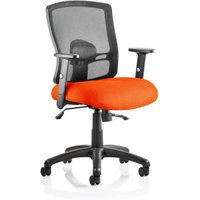 Portland II Black Back Office Chair With Tabasco Red Seat