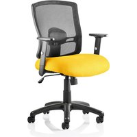 Portland Task Black Back Office Chair With Senna Yellow Seat