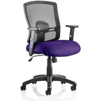 Portland Task Black Back Office Chair With Tansy Purple Seat