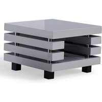 Preston High Gloss Square Lamp Table In Light Grey