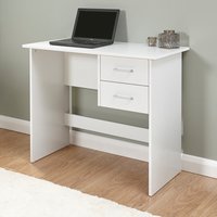 Furniture in Fashion Probus Wooden Laptop Desk In White With 2 Drawers
