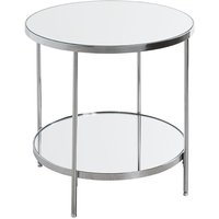 Pulaski Large Mirrored Round End Table With Chrome Frame