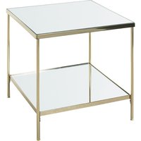 Pulaski Large Mirrored Square End Table With Brass Frame