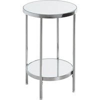 Pulaski Small Mirrored Round End Table With Chrome Frame