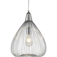 Pumpkin 1 Light Wire Cage Pendant In Chrome Pumpkin 1 Light Wire Cage Pendant In Chrome