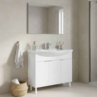 Purus 1000mm Wooden Bathroom Furniture Set with 3 Doors in White
