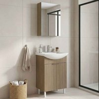 Purus 550mm Wooden Bathroom Furniture Set with 3 Doors in Oak