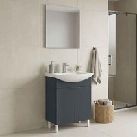 Purus 650mm Wooden Bathroom Furniture Set with 2 Doors in Matte Anthracite