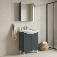 Purus 650mm Wooden Bathroom Furniture Set with 4 Doors in Matte Anthracite
