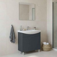Purus 800mm Wooden Bathroom Furniture Set with 2 Doors in Matte Anthracite