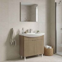 Purus 800mm Wooden Bathroom Furniture Set with 2 Doors in Oak