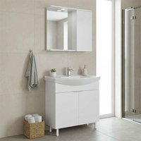 Purus 800mm Wooden Bathroom Furniture Set with 3 Doors in White