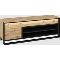 Qesso Wooden TV Stand 1 Door 1 Drawer In Artisan Oak With LED