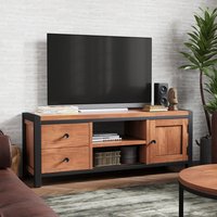 Qimera Acacia Wood TV Stand with 1 Door 2 Drawers