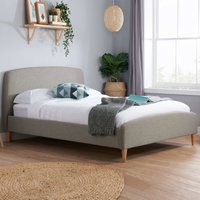 Quebecor Fabric Small Double Bed In Grey
