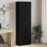 Quilcene 190cm Wooden Office Cabinet In Black Oak