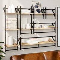 Quito Wooden 6 Piece Set Of Wall Shelf In Sonoma Oak
