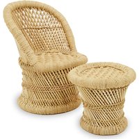 Radford Kids Bamboo Chair And Stool In Natural