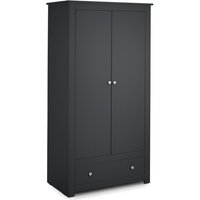 Raddix Wardrobe In Anthracite With 2 Doors And 1 Drawer