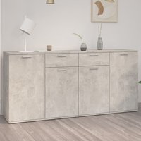 Ragni Wooden Sideboard With 4 Doors 2 Drawer In Concrete Effect