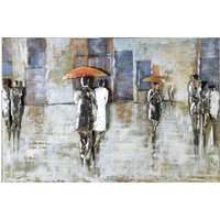 Rainy Day 3D Picture Metal Wall Art In Blue And Grey