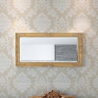 Ramiro Small Baroque Style Wooden Wall Mirror In Gold