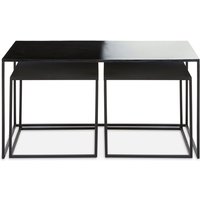 Ramita Metal Set Of 3 Coffee Tables In Black And White