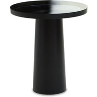 Ramita Round Metal Side Table In Black And White