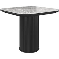 Ramona Ceramic Side Table In Gloss Grey