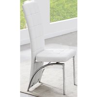Ravenna Faux Leather Dining Chair In White With Chrome Legs