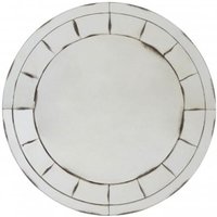 Raze Round Mosaic Effect Wall Mirror In Antique Silver Frame