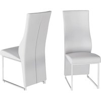 Redmond White Leather Dining Chairs In Pair