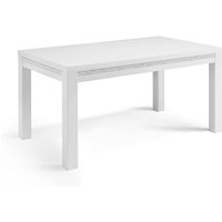 Regal Wooden Dining Table In White Gloss With Cromo Details
