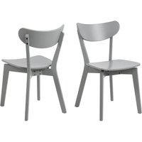 Reims Grey Wooden Dining Chairs In Pair