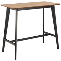 Reims Wooden Rectangular Bar Table With Black Legs In Oak