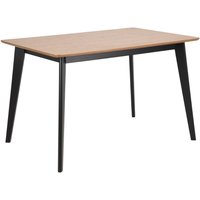Reims Wooden Rectangular Dining Table In Oak And Matt Black