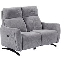 Revere Fabric Electric Recliner 2 Seater Sofa In Pewter